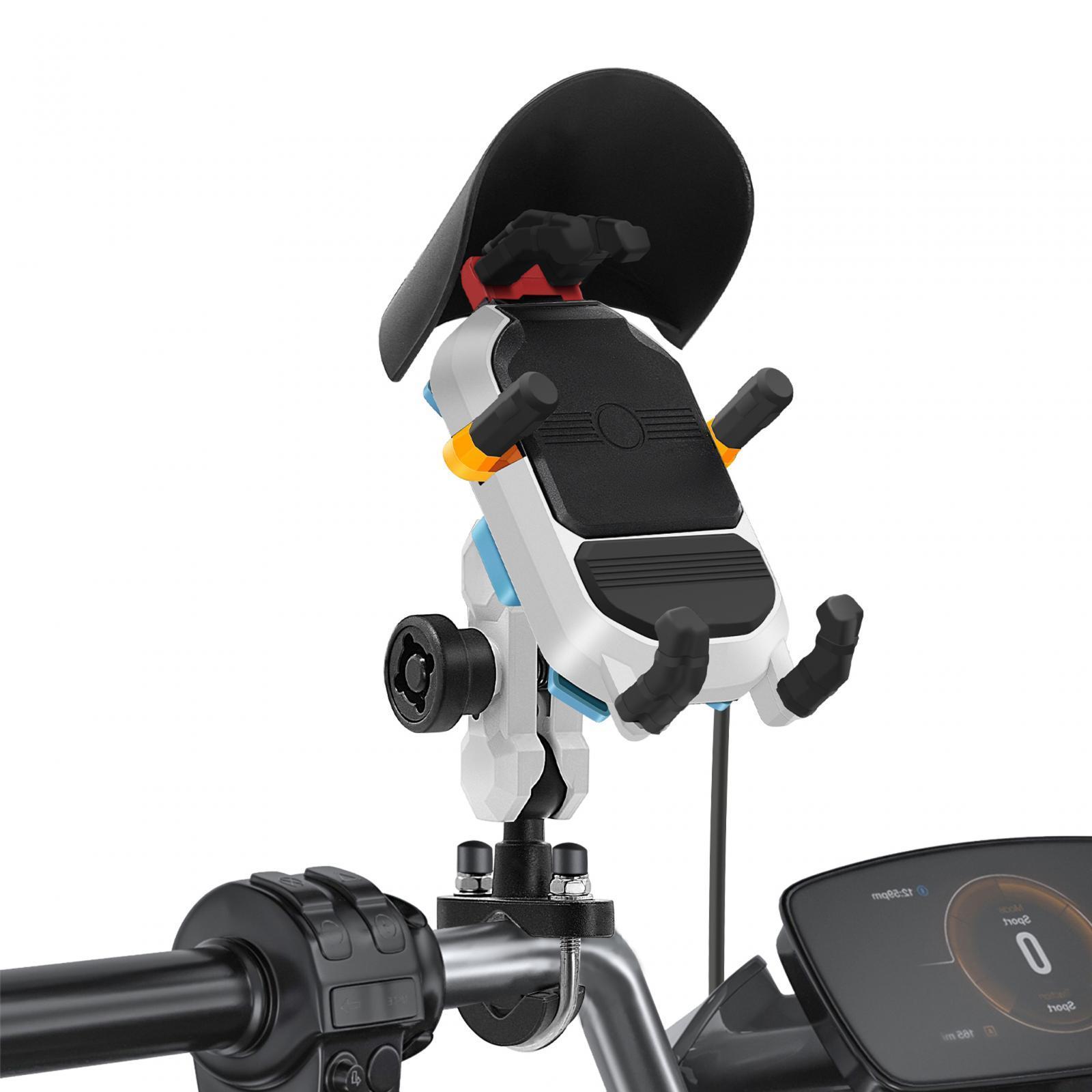 Motorcycle Phone Mount 15W Universal Handlebar Holder for Electric Bike