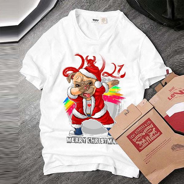 Áo thun PUG SANTA CLAUS XMAS