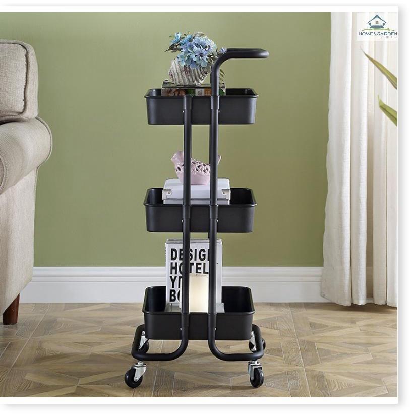 Kệ để đồ 3 tầng có bánh xe