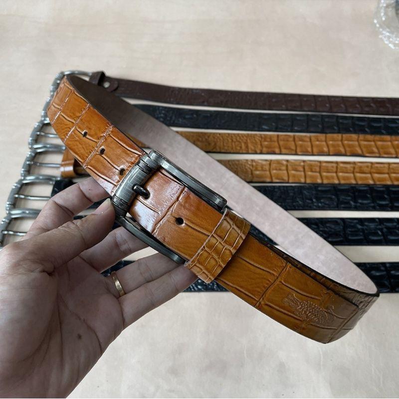 Thắt lưng da bò dập vân bụng da cá sấu TM11,Dây nịt nam bản 3.8cm khóa kim cao cấp bảo hành 12 tháng tặng kèm hộp đựng