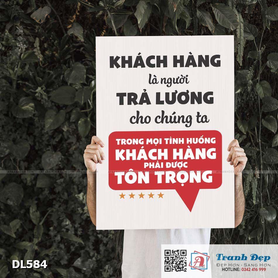 Tranh động lực trang trí phòng làm việc - Khách hàng là người trả lương cho chúng ta - DL584