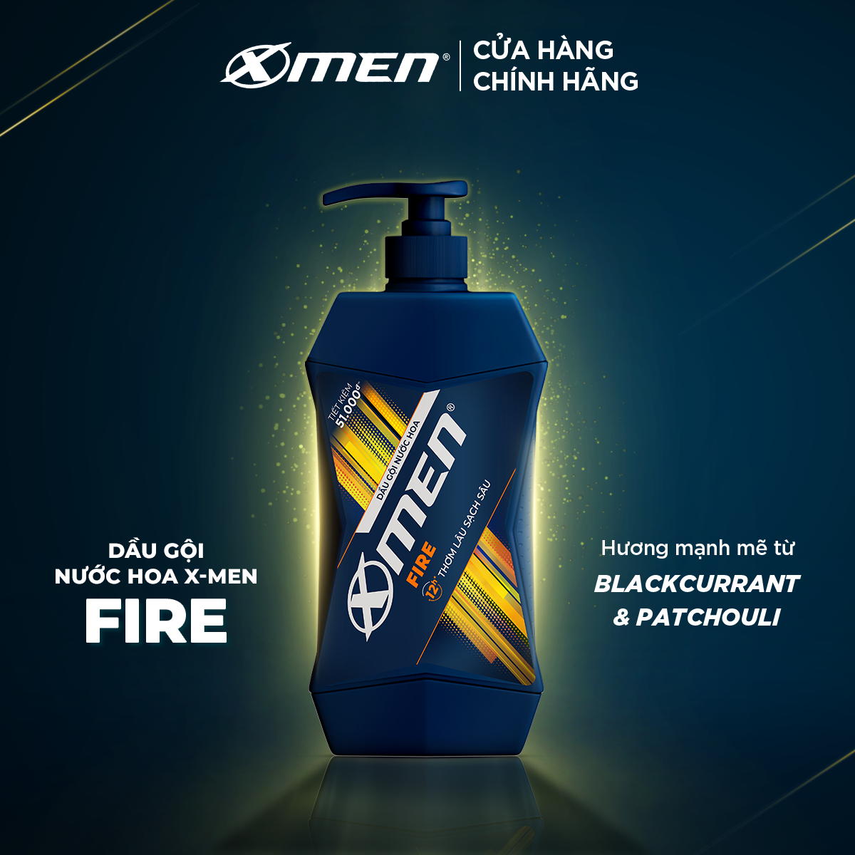 Combo Dầu Gội X-Men Nước hoa Fire 650G và Sữa Tắm X-Men Nước hoa Fire 650G