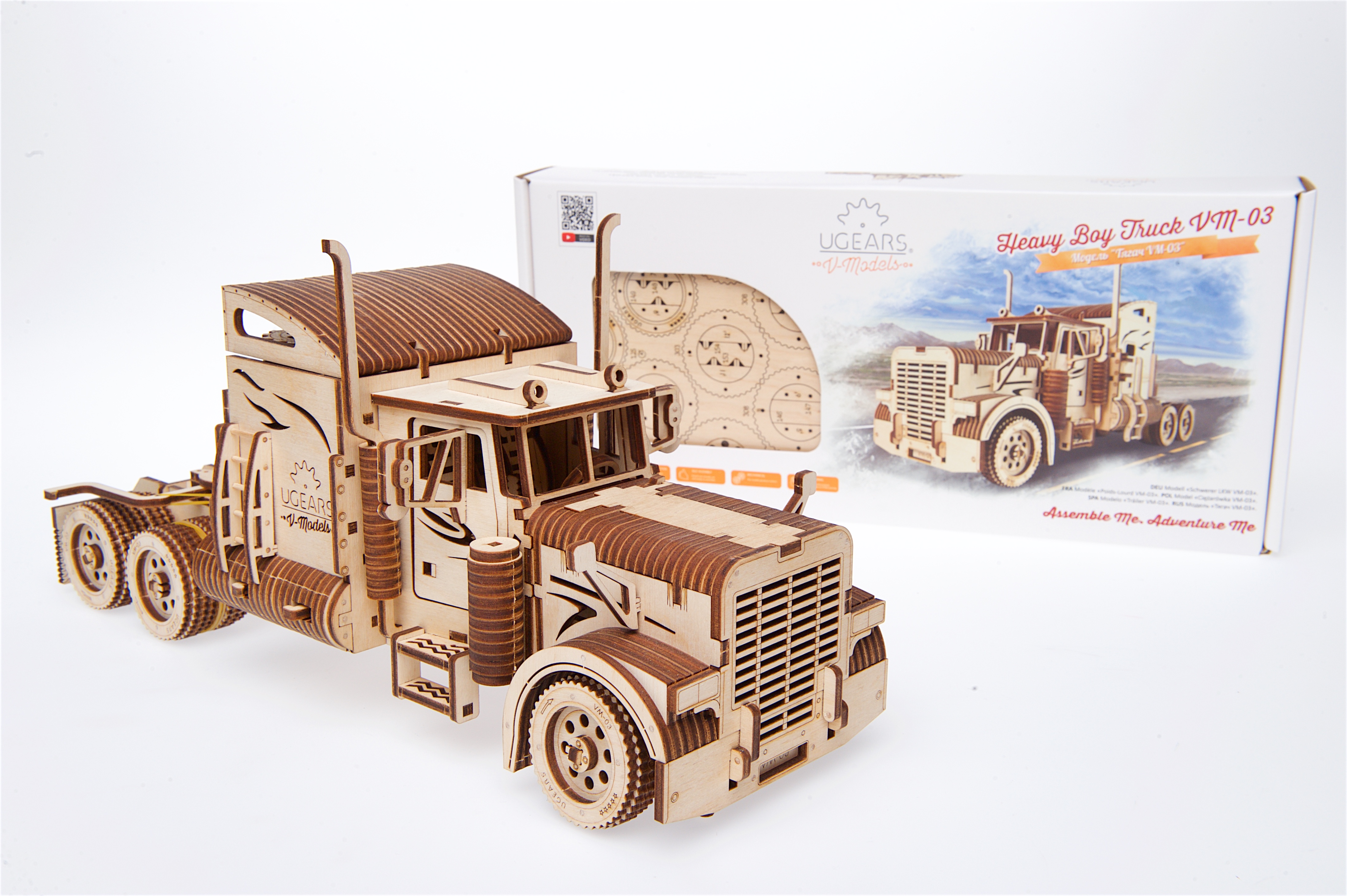 Mô hình Gỗ cơ khí, Ugears Heavy Boy Truck - Xe tải đầu kéo hạng nặng, sản phẩm chính hãng Ugears, nhập khẩu nguyên bộ EU, mô hình lắp ráp 3D, DYI