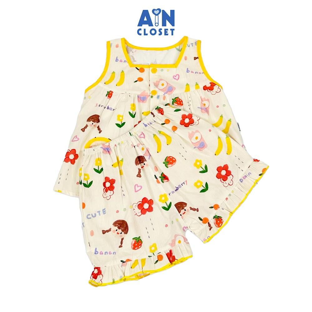 Bộ quần áo Ngắn bé gái họa tiết Bé Cute cotton - AICDBGOXBHJR - AIN Closet