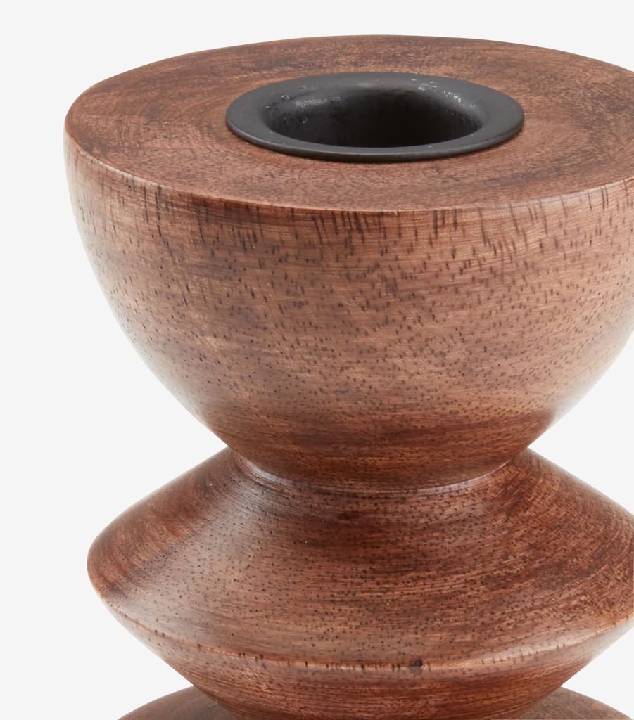 Chân nến | JYSK Janus | gỗ tự nhiên/thép | nâu | DK9xC14cm