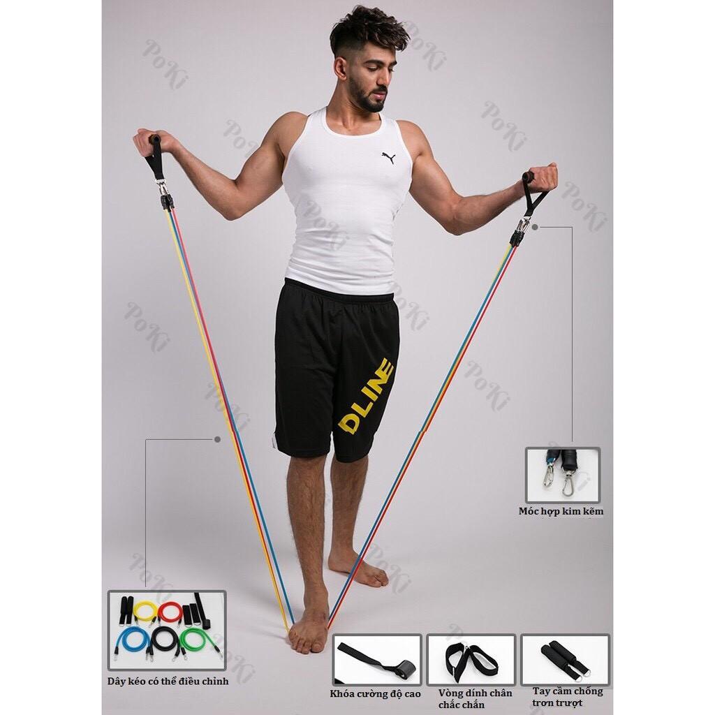 Bộ 5 Dây Ngũ Sắc Kháng Lực Đa Năng Tập Full Body Tại Nhà - Dụng Cụ Tập Gym Cao Cấp - Hàng Loại 1