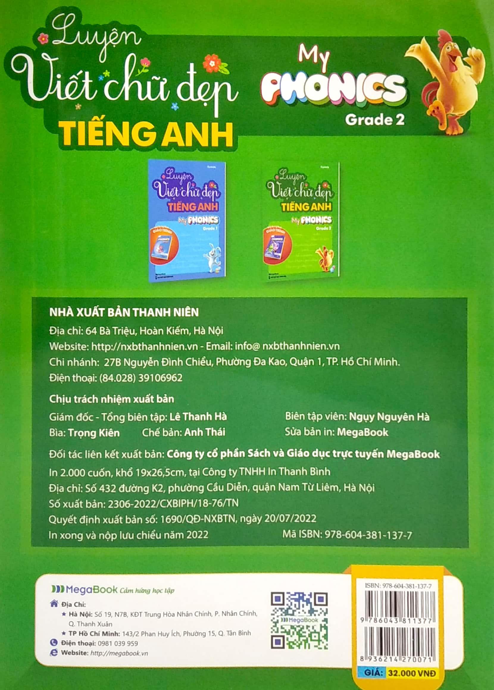 Luyện Viết Chữ Đẹp Tiếng Anh - My Phonics Grade 2