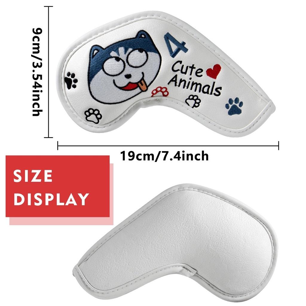 Set cover gậy golf bọc đầu gậy sắt da PU chống trầy xước bụi bẩn 10 chiếc BD012