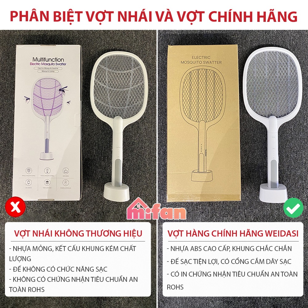 Vợt Muỗi kiêm Đèn Bắt Muỗi 2 trong 1 - Weidasi WD-955