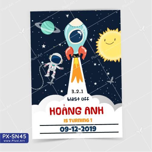 Thiệp thôi nôi – sinh nhật theo yêu cầu Pluxi