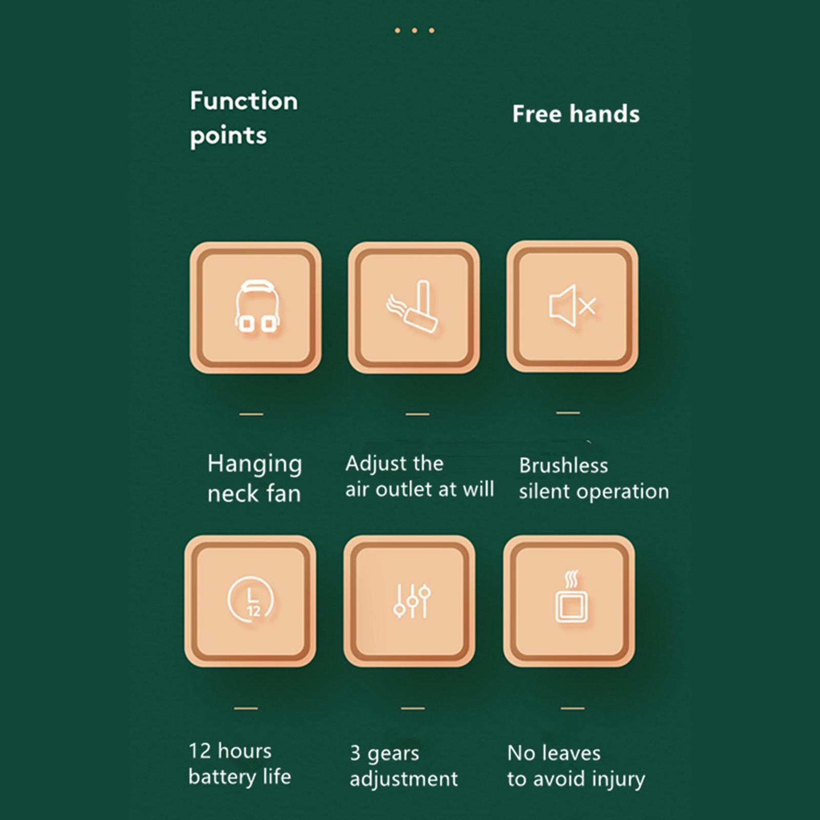 Lazy Hanging Neck Fan Rotatable Sports Usb Silent for Outdoor