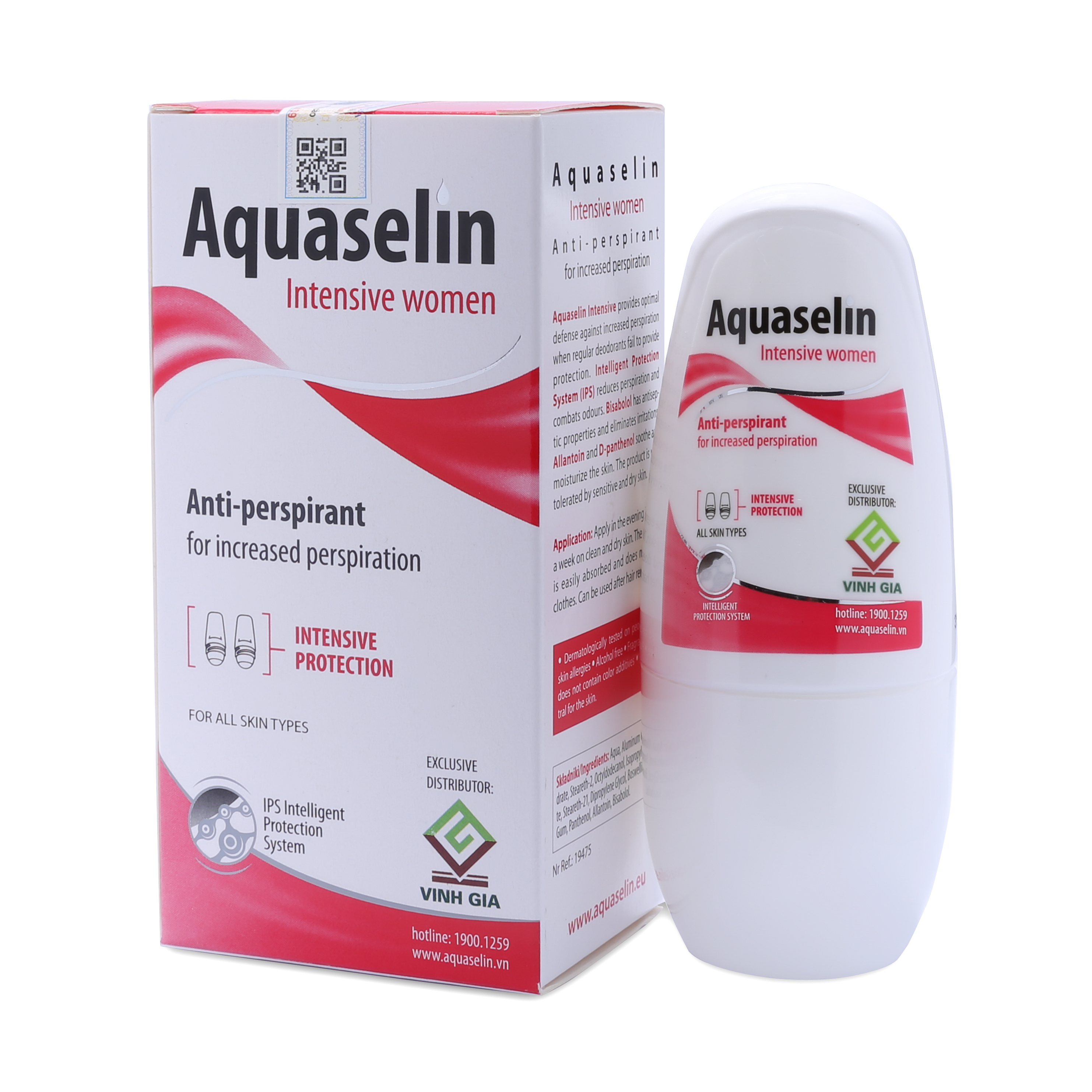 Aquaselin intensive women 50ml Lăn khử mùi không mùi cho nữ mồ hôi nách nhiều