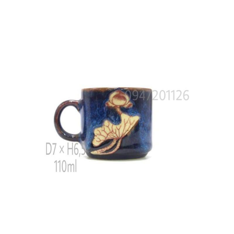 Cốc ly sứ men hỏa biến xanh đá Uống trà xanh, cafe, capuchino 20 dáng khác nhau Gốm sứ Bát tràng.