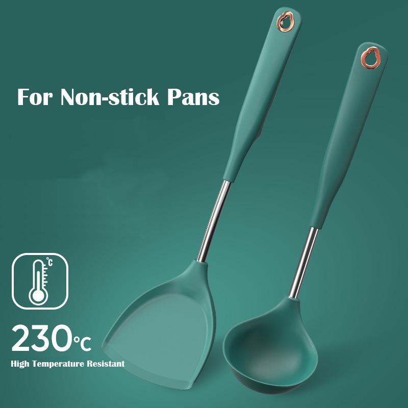 Bắc Âu Thìa Silicone Bộ Nấu Ăn Tiện Dụng Bộ Chịu Nhiệt An Toàn Không Chứa BPA Trứng Bánh Nồi Chảo Không Dính Nhà Bếp tiện Ích Bộ