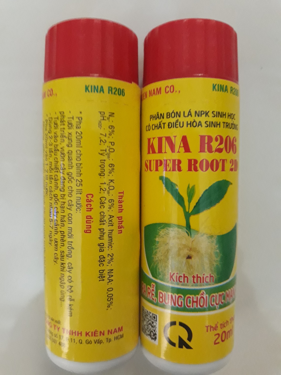 Phân bón NPK sinh học KINA R206 kích thích RA RỄ BUNG CHỒI cực mạnh Chai 20ml