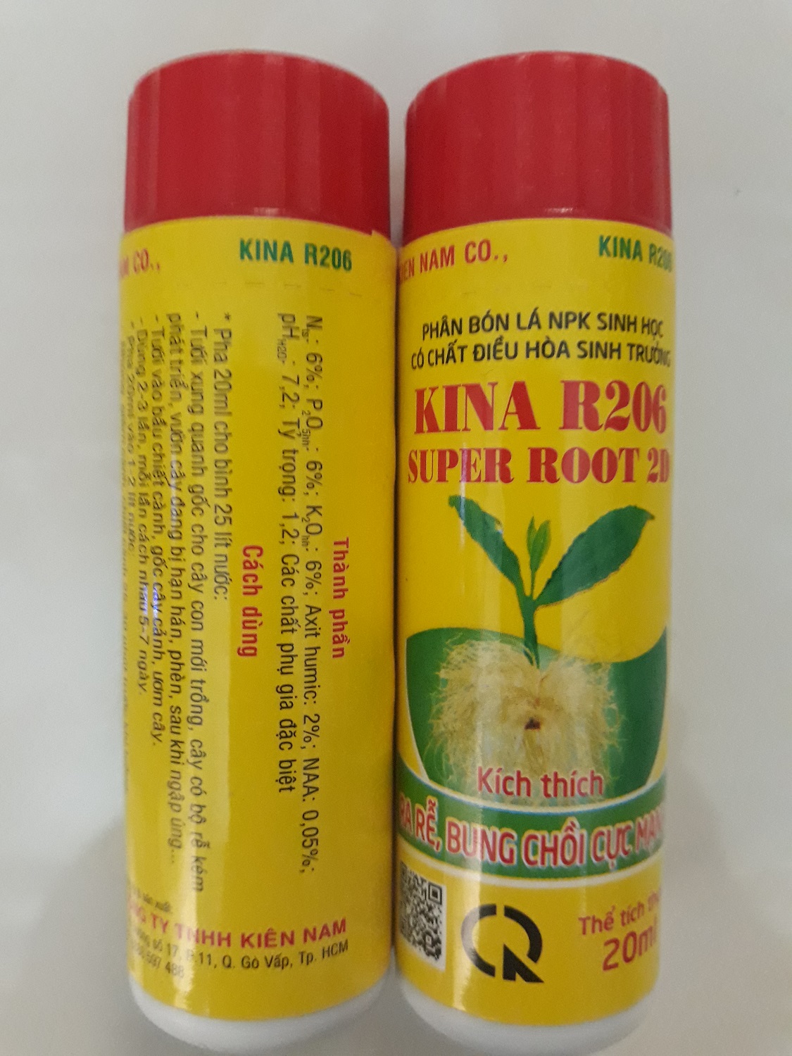 03 Chai Phân bón NPK sinh học KINA R206 kích thích RA RỄ BUNG CHỒI cực mạnh Chai 20ml