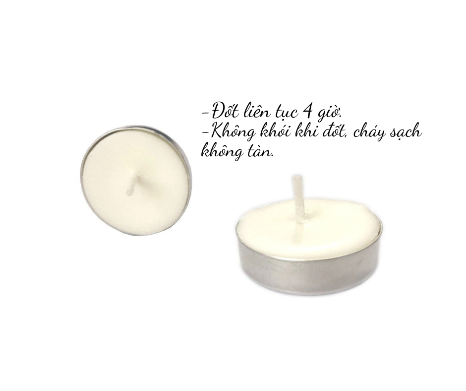 Nến Không Khói Trắng, Nến Trà, Tealight, Nến Viên , Chính Hãng Từ Thương Hiệu R2D, Thành Phần Tự Nhiên, Lành Tính.
