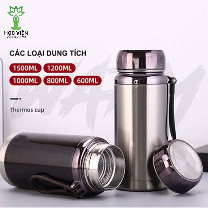 Bình Giữ Nhiệt Kim Cương 1500Ml Inox 304- YOGA QG- Chống Rỉ Set, Nắp Đậy Chặt, Giữ Nhiệt Nóng Lạnh Tốt 6- 8h, Quai Đeo Chắc Chắn, Thiết Kế Sang Trọng, Màu Sắc Thanh Lịch, Tiện Lợi, Pha Lọc Trà, Hàng Chính Hãng