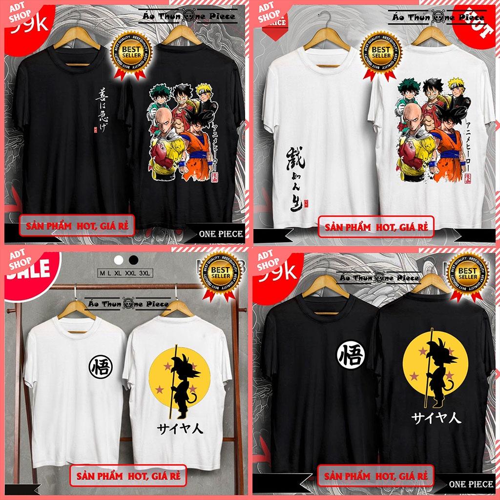 4 Mẫu Áo Thun In Hình Luffy, Goku, One Punch Man, Naruto Dragon Ball Songoku Krillin và Quy lão Kame "HAKUNA MATATA" siê