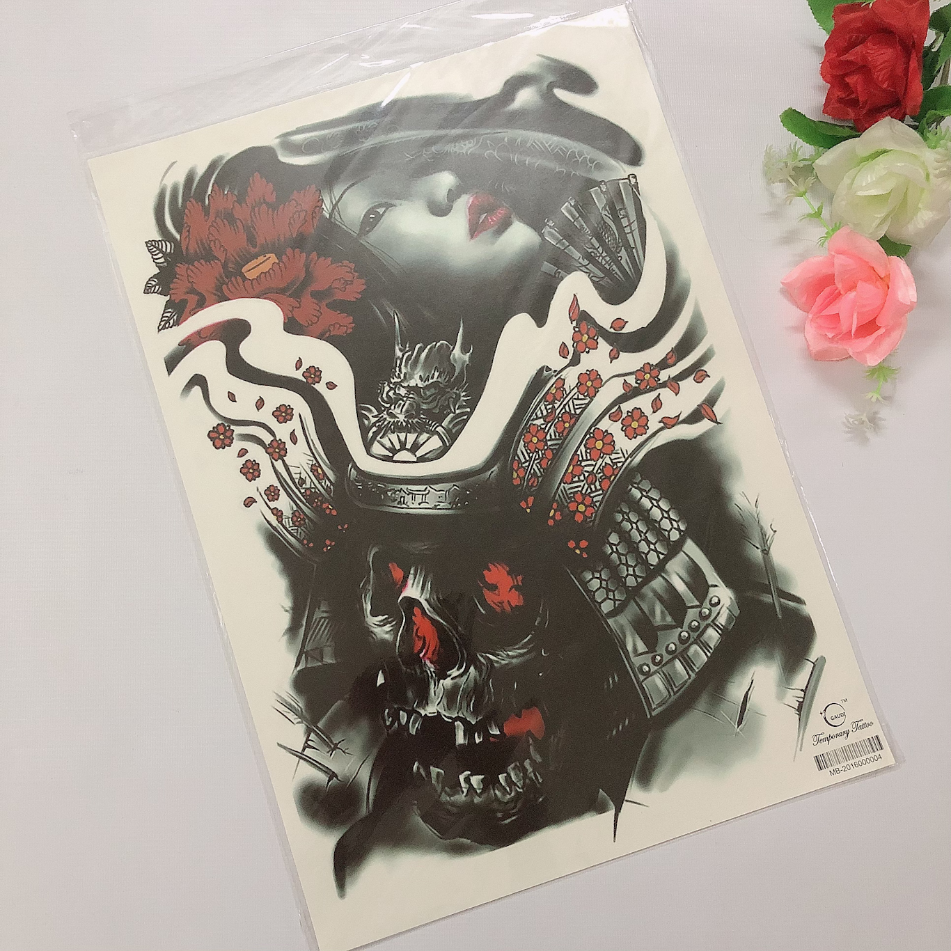 Hình xăm dán kín lưng cao cấp màu 34x48cm