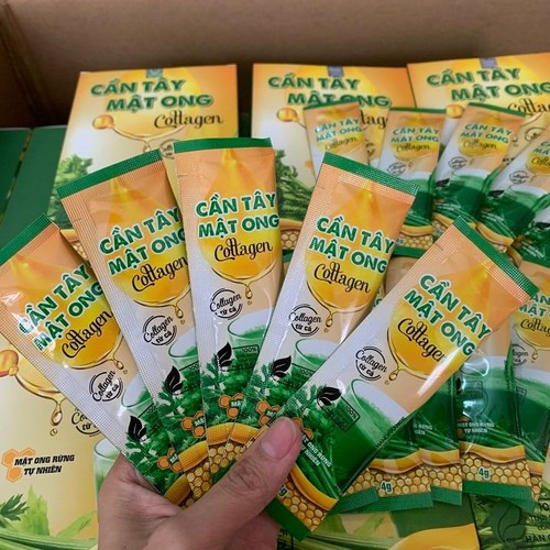 Bột Cần Tây Mật Ong Collagen 100% Tươi Sạch Công Nghệ Sấy Lạnh Hàn Quốc Hộp 15 Gói Tiện Dụng - Giúp Giảm Cân, Thanh Lọc Cơ Thể