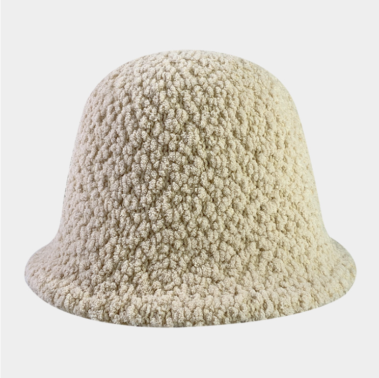 Mũ bucket nữ vải bông màu trơn xinh xắn giữ ấm mùa đông vành tròn nhỏ dày dặn đi chơi chụp ảnh đẹp rẻ