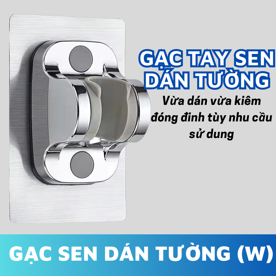 Giá đỡ vòi sen tắm, giá đỡ vòi vệ sinh dán tường cao cấp-Huy Tưởng-Màu Trăng