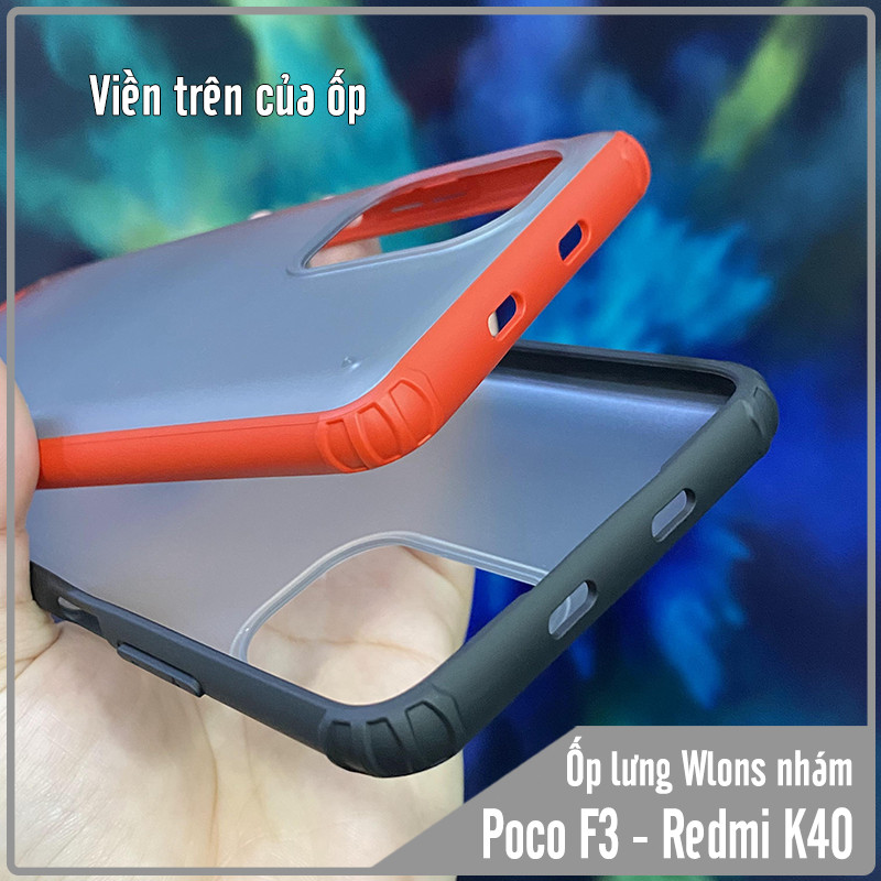 Ốp lưng chống sốc cho Xiaomi Poco F3 - Redmi K40 nhám viền màu
