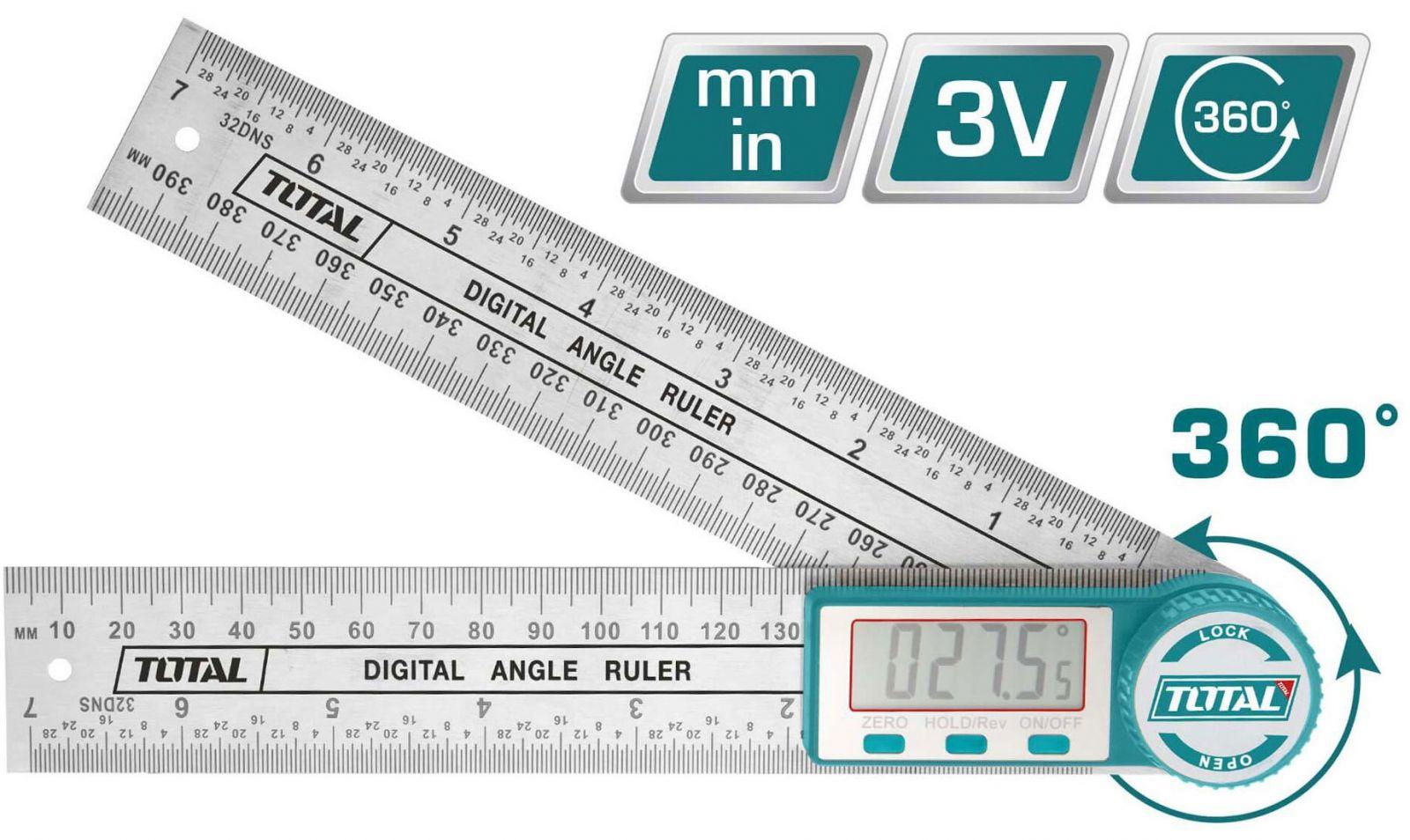 THƯỚC GÓC KỸ THUẬT SỐ TOTAL TMT333601 - HÀNG CHÍNH HÃNG