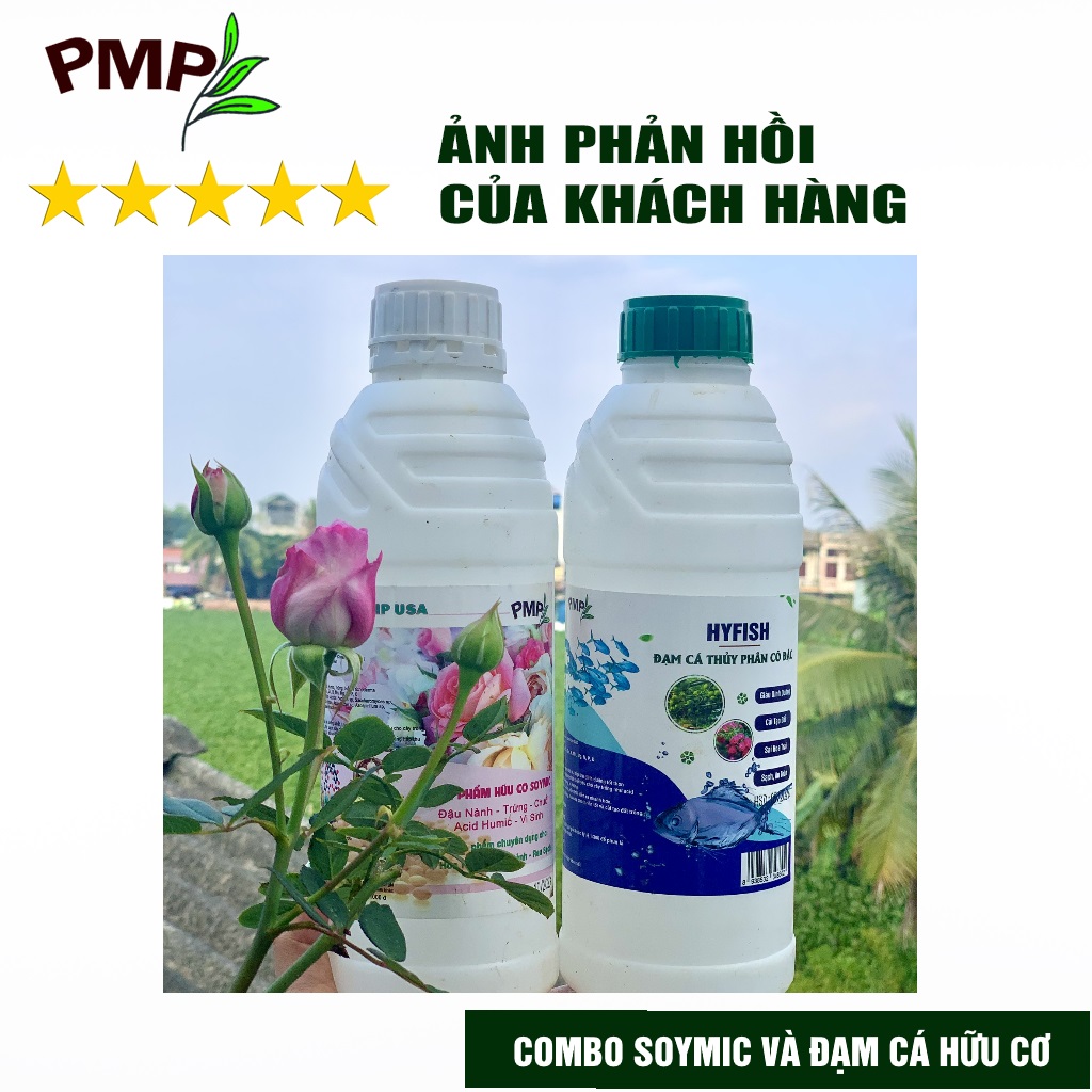 Phân Bón Hữu Cơ Combo đạm cá Hyfish & Phân đậu nành Soymic PMP cho Hoa Hồng