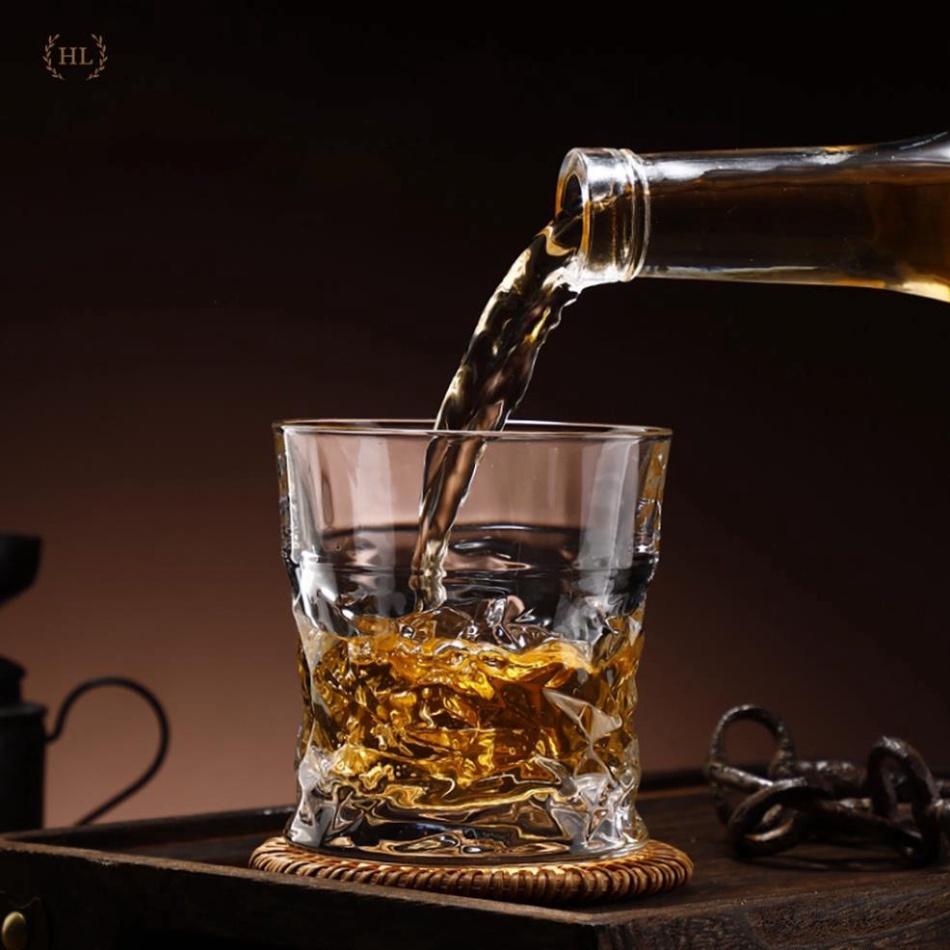 BỘ 6 LY TT phục vụ WHISKY | CỐC thủy tinh trong thời thượng | Ly uống rượu mạnh 310ml miệng loe , đồ gia dụ