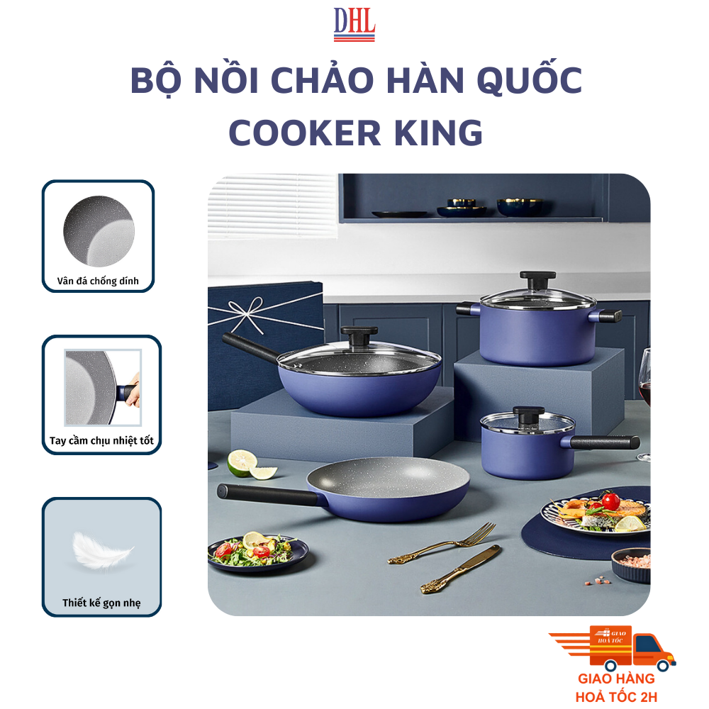 Nồi kho thịt cá chống dính vân đá cao cấp Hàn Quốc Mitomo Cooker King siêu bền- Hàng chính hãng