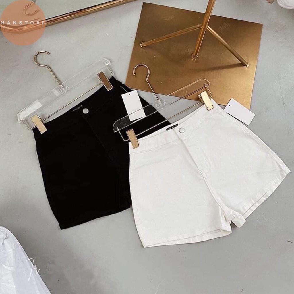 Quần short nữCạp Cao 2 Màu Trắng Đen