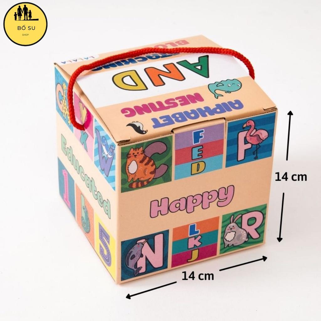 Tháp xếp chồng cho bé đồ chơi cho bé hình khối giúp bé phát triển tư duy gồm 10 hộp Shop Bố Su