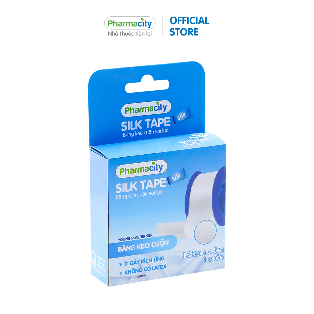Băng keo y tế Pharmacity Silk Tape (Hộp 1 cuộn)
