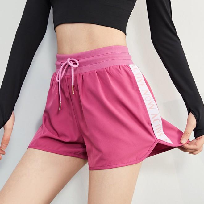 Quần Đùi Thể Thao Nữ 2 Lớp  Phối Chữ