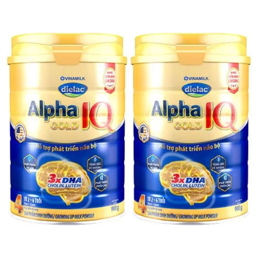 COMBO 2 HỘP SỮA BỘT DIELAC ALPHA GOLD IQ 4 900G (CHO TRẺ TỪ 2- 6 TUỔI)