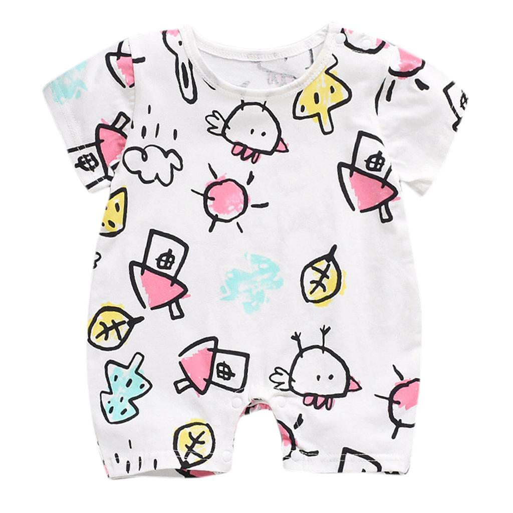 Summer Baby Boys Girls Short Sleeve Romper Cute Cotton Jumpsuit