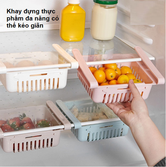 Khay đựng thực phẩm, khay phụ đa năng, tiện lợi cho tủ lạnh,tiết kiệm diện tích-GD386-KTL-DChinh (màu ngẫu nhiên)