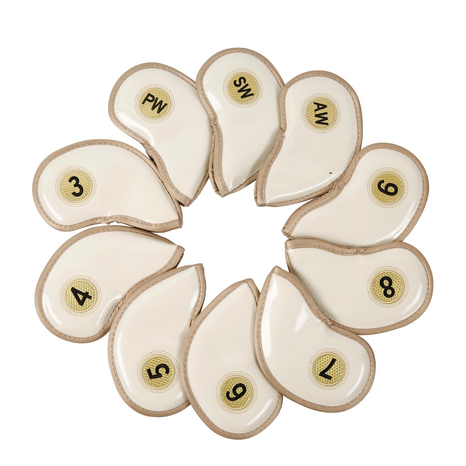 10 Pieces Iron Headcovers Golf Clubs Protector Durable for Golf Clubs Irons