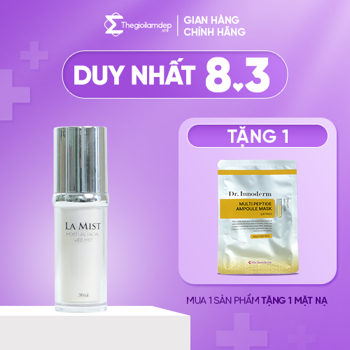 Nước xịt khoáng nâng cơ Lamist Laaskin hỗ trợ làm mịn da, giảm nếp nhăn và chân chim 30ml