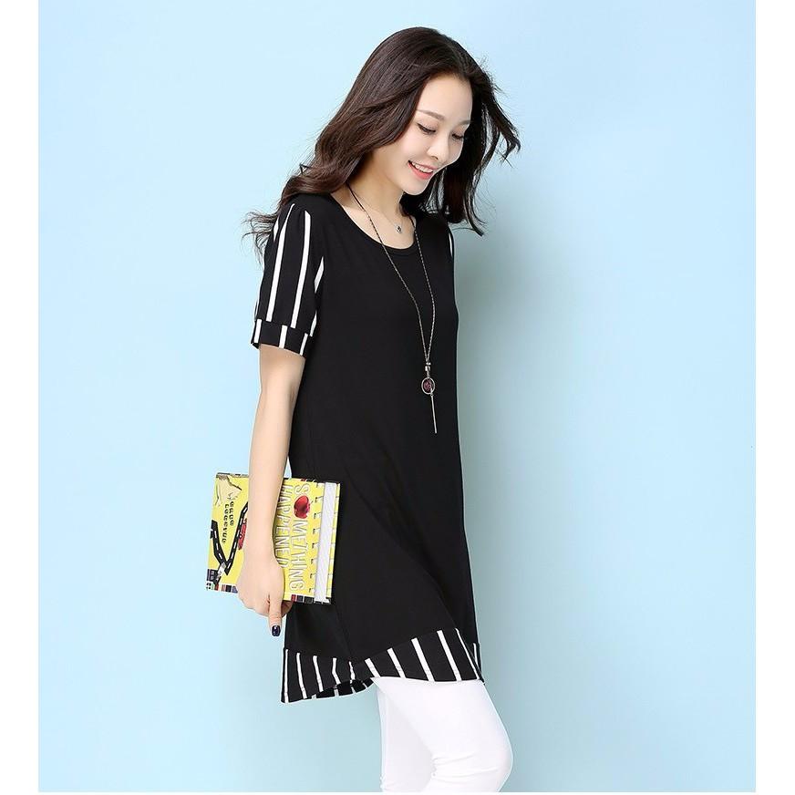 Tk188n-áo thun form dài kẻ sọc s-6xl