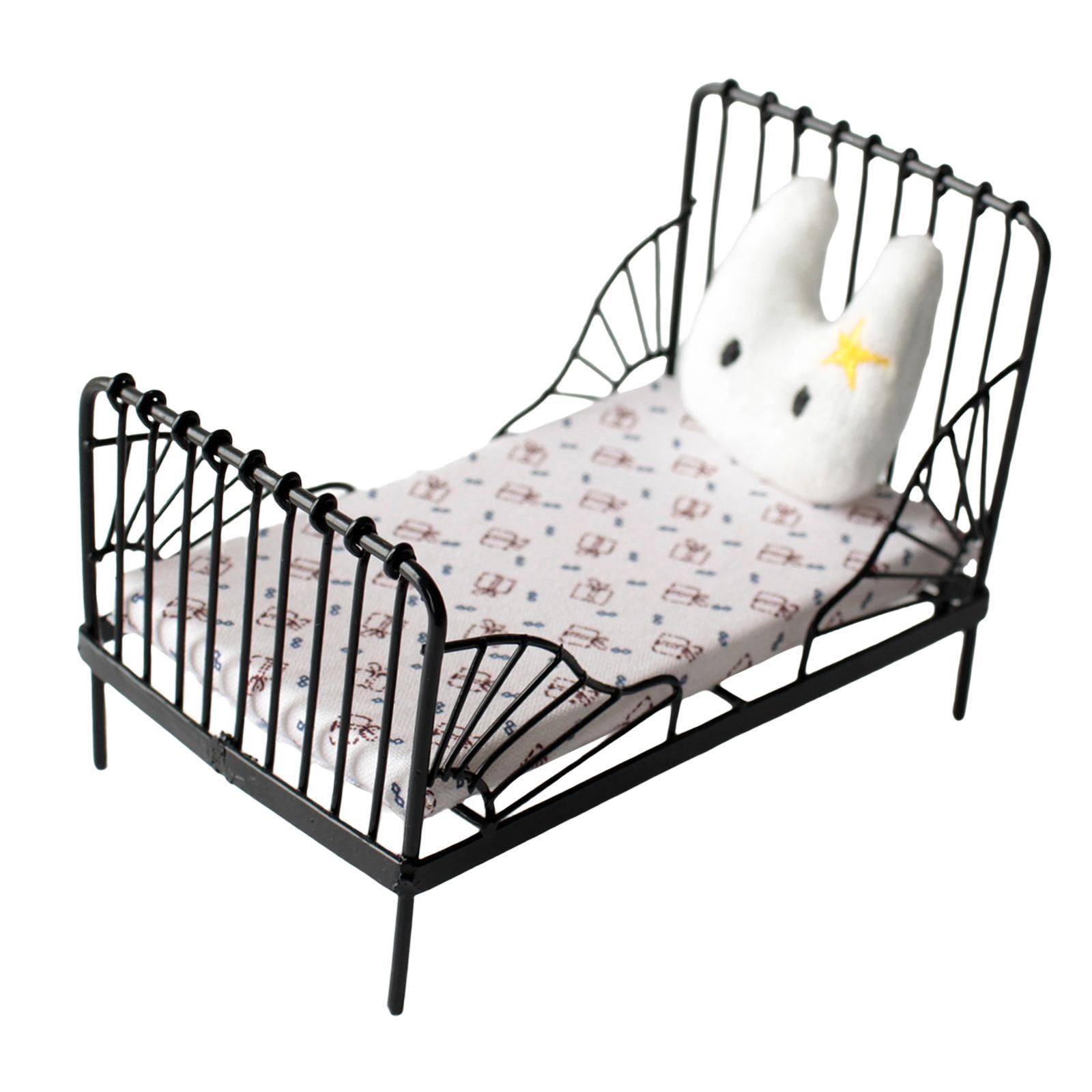 1/12 Mini Dollhouse Furniture Bed Simulation for Children Room Decor