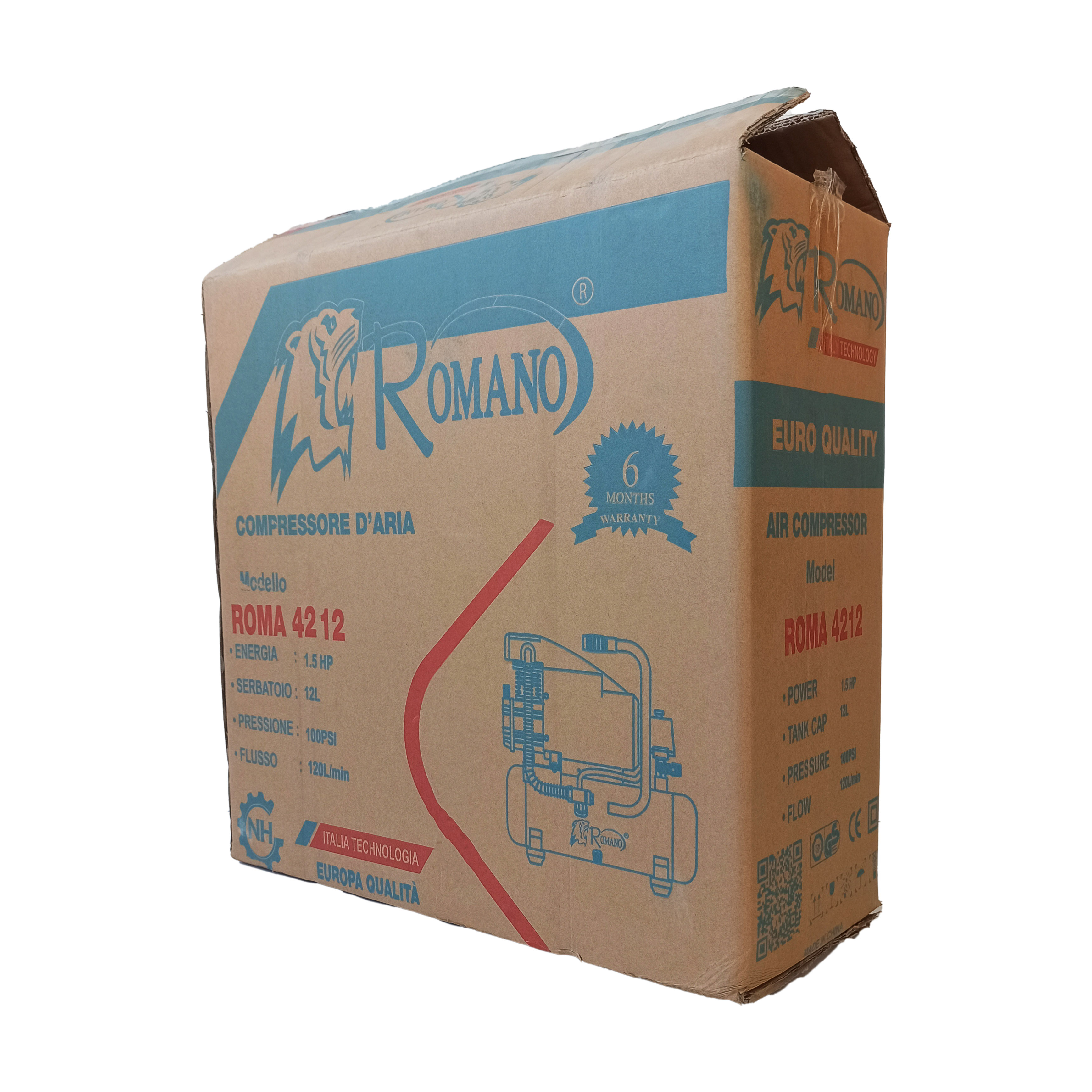 Máy Nén Khí Có Dầu Đầu Liền Romano ROMA-4212 (Bình 12L, 1.5HP)