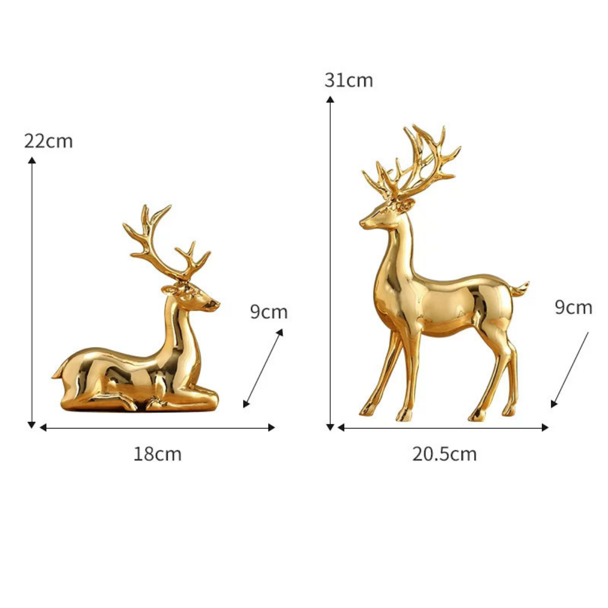 Cặp tượng hươu tình nhân mạ vàng sang trọng - Đồ trang trí nhà cửa đẹp - Mã T83