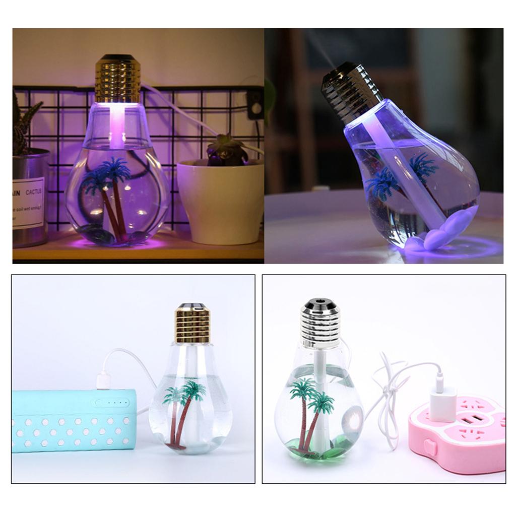 LED Lamp Bulb Ultrasonic Humidifier Mist Aroma Essential Oil Diffuser Car