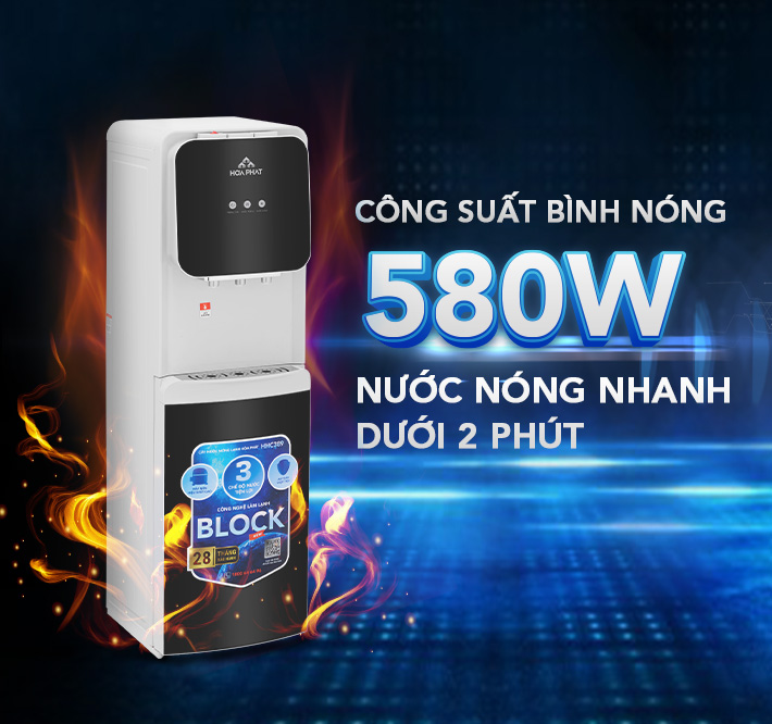 Cây nước nóng lạnh hút bình Hòa Phát HHC389 - Bảo hành 28 tháng - Hàng chính hãng