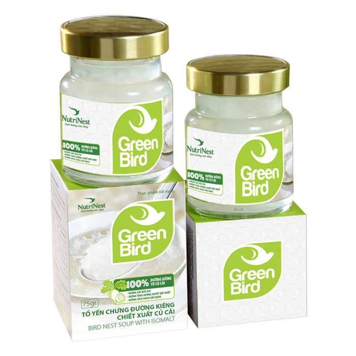 Green Bird - Nước Yến Sào Chưng Đường Kiêng Củ Cải -Hũ Đơn (75g)