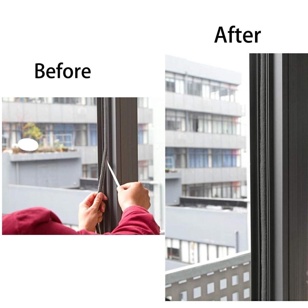 Ron lông gioăng dải sợi nỉ 9x 5mm dán chặn kín khe hở khung chân cửa nhôm gỗ ngăn côn trùng và bụi