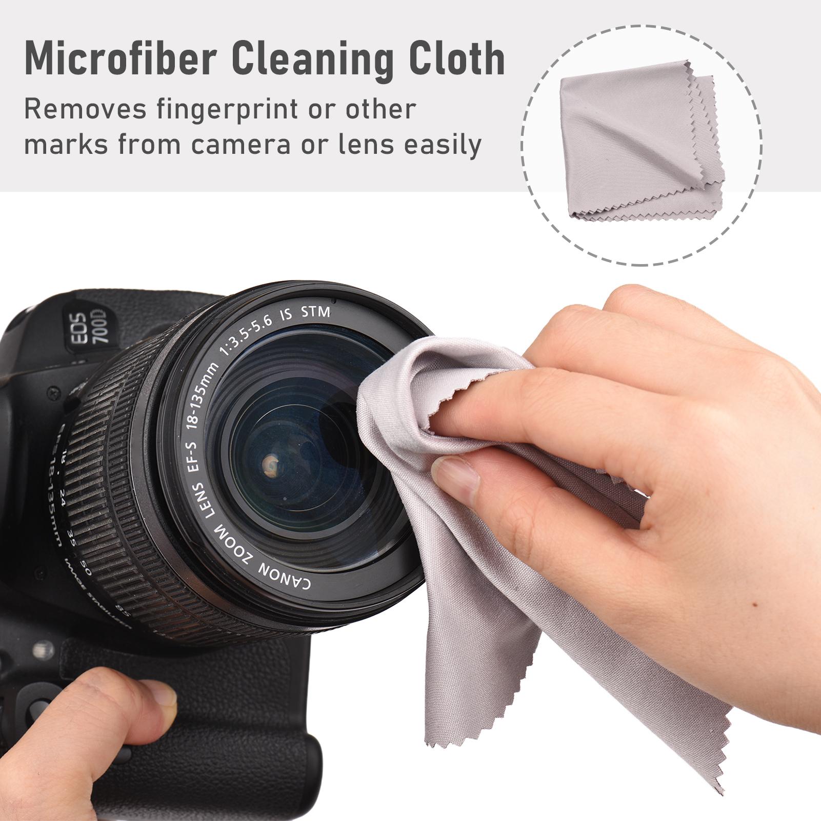 3-in-1 Camera Cleaning Kit with 1 Pair Anti-static Gloves + 1 Lens Brush + 1 Cleaning Cloth for DSLR Digital Camera